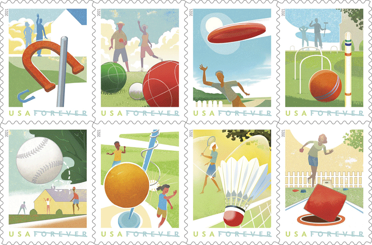 Backyard Games Stamps USPS Forever Stamps 2021