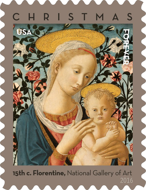 Florentine Madonna and Child Christmas Stamp Dedicated