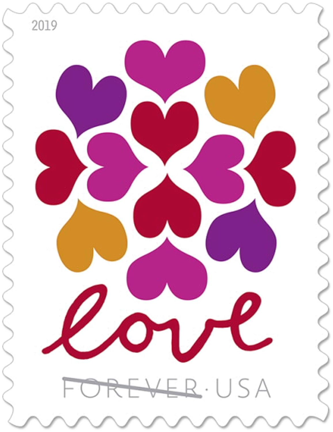 Hearts Blossom Love Stamps